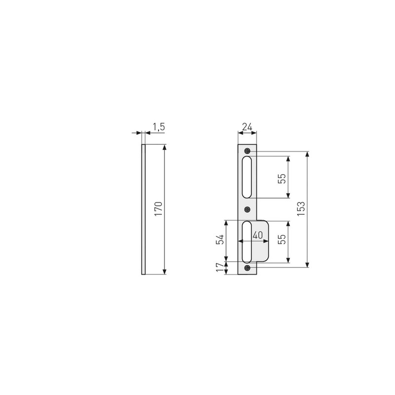 ABUS - Strike plate for blunt doors LSB 170 R
