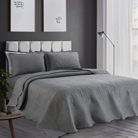 HOMBYS Oversized King Bedspreads 128"x128", Quilt Set Extra Wide & Lightweight Bedding Set, Soft, Durable & Breathable Coverlet for All Seasons, 3 PCS, (Dark Grey, 128"x128")