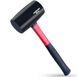 EFFICERE 32 oz. Premium Large Size Rubber Mallet Hammer, Solid Eco-Friendly Rubber Head, Durable Fiberglass Handle | Deliver Soft and Non-Marring Strikes on Surfaces without Scratch and Damage