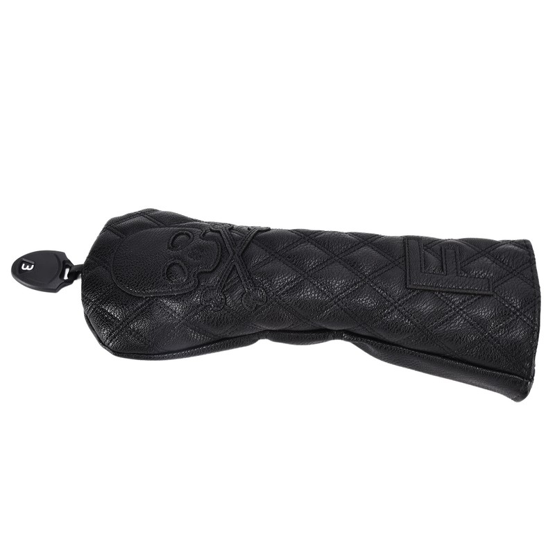 PU Leather Golf Wood Head Covers Waterproof Golf Skull Pattern