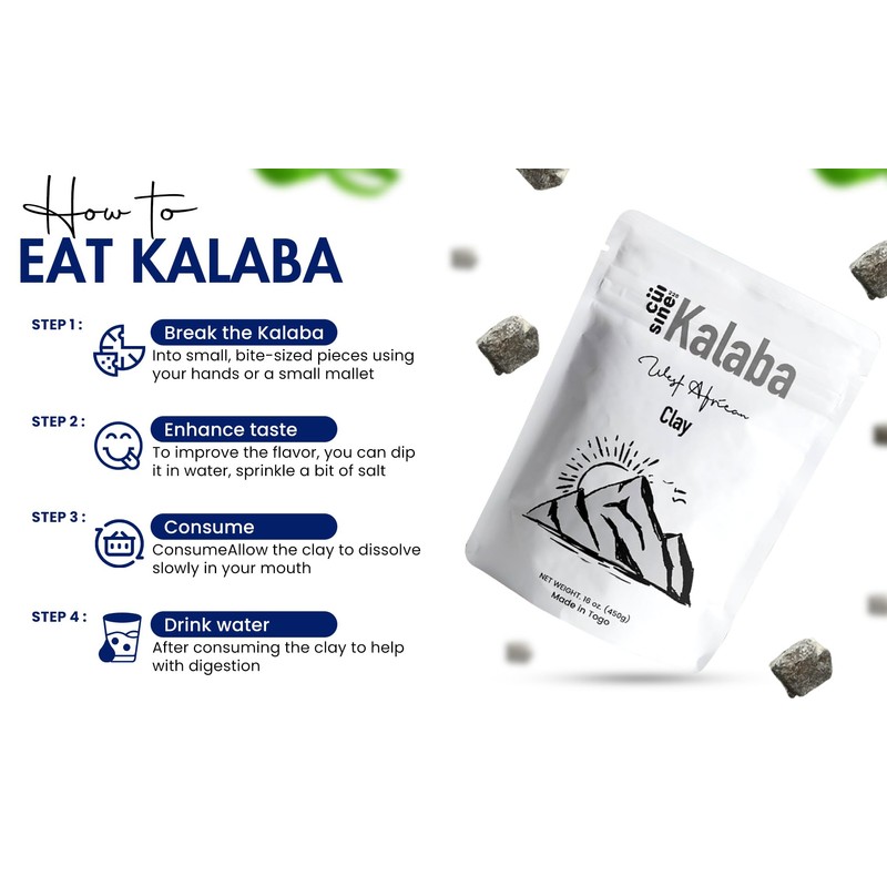 Cuisine228 Natural Edible Clay, Kalaba – 100% Natural, Chemical-Free Detox