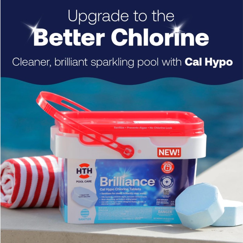HTH 28008 Brilliance Cal Hypo Chlorine Tablets, Swimming Pool Sanitizers
