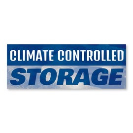 Climate Controlled Storage 12" x 4.5" Decal | Advertise Your Business | All Weather Can Apply to Any Surface | Storage Units Rent | Made in The USA