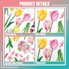 Spring Tulip Window Clings, 61 Pcs Butterfly Tulip Flower Hummingbird