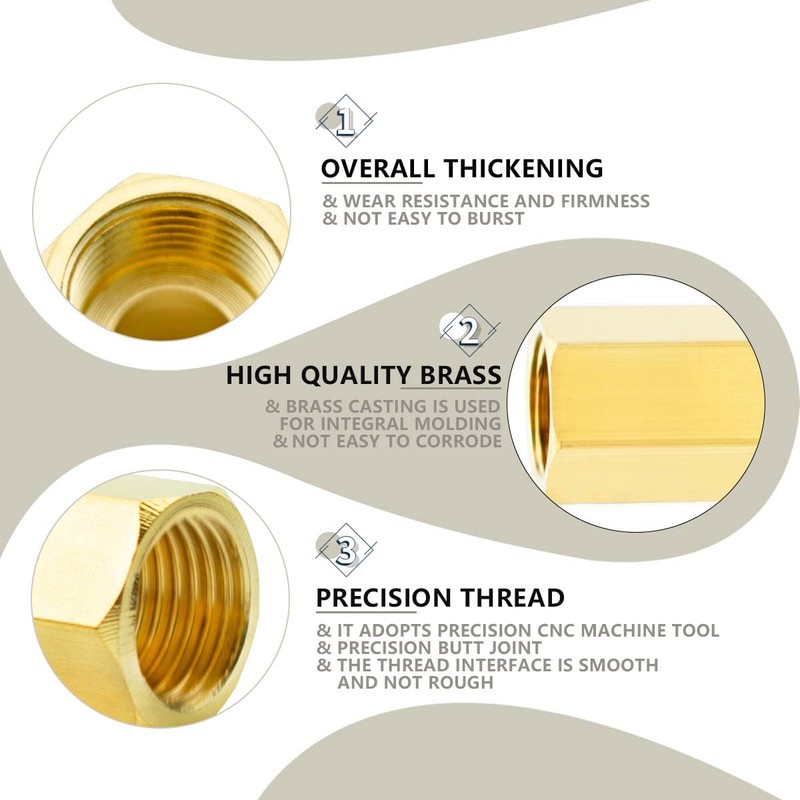 Bwintech 2 Pcs 1/2" Female to 1/2" Female BSP Thread