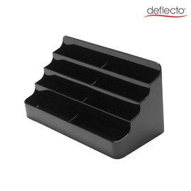Deflecto 4 Tier 8 Pocket Landscape Business Card Holder Black