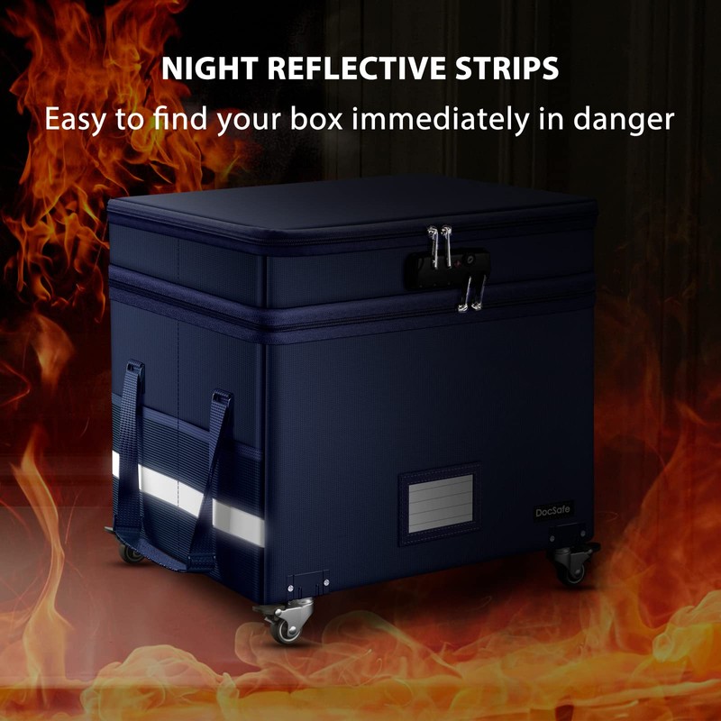 DocSafe File Box with Lock, 2-Layer Fireproof Document Box with