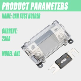SIGANDG 0/2/4 Gauge AWG In-Line ANL Fuse Holder with 250A Fuse