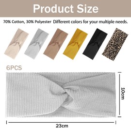 Nayyana 6 Pieces Headbands for Women Non-Slip Short Hair Yoga Workout Running Sports Elastic Hair Bands for Women Hair Twist Turban Hair Wrap for Girls