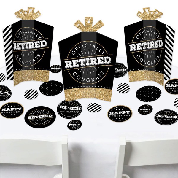 Big Dot of Happiness Happy Retirement - Retirement Party Decor and Confetti - Terrific Table Centerpiece Kit - Set of 30