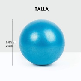 Mini Pelota de Yoga, Pelota para Pilates y Yoga de Resistencia Estática, Textura Antiderrapante. Incluye Tubo de soplado, Ideal para Ejercicios de Estabilidad, Equilibrio y Abdomen (25 cm diámetro)
