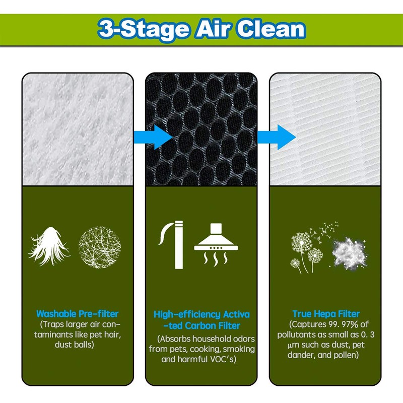 Leemone 2 Pack Replacement Filter Compatible with LEVOIT Air Purifier