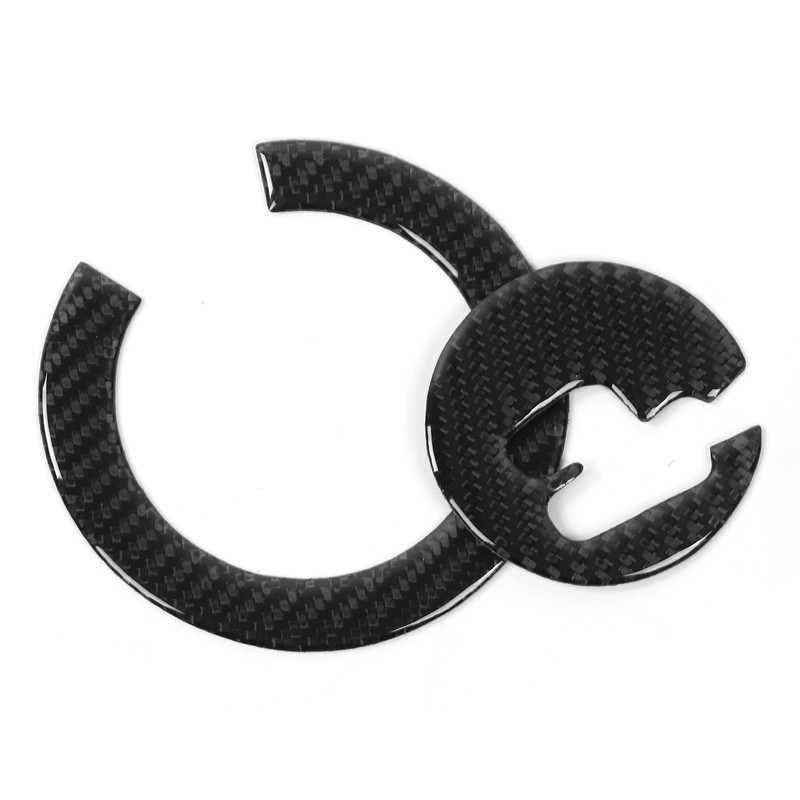 2Pcs Gear Shift Panel Cover Trim Carbon Fiber Fit for