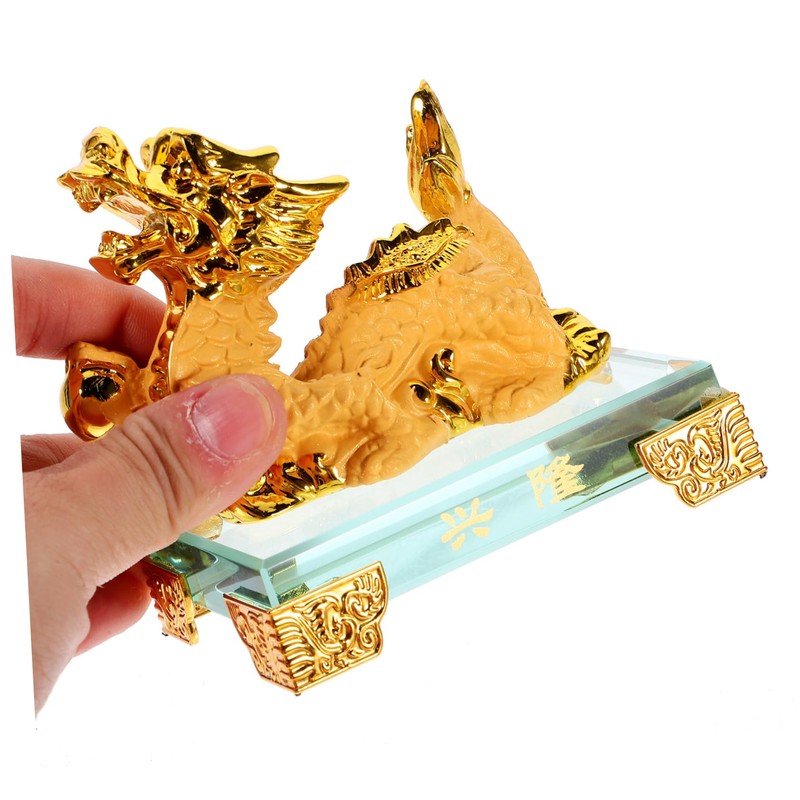 Mobestech 1Set Dragon Statue Resin Figurine Chinese Zodiac Dragon Sculpture