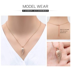 Imrsanl Angel Wings Cremation Jewelry for Ashes Pendant Stainless Steel Keepsake Memorial Urn Necklace for Human/Pets (Rose Gold)