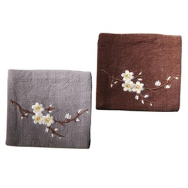 COLLBATH 2pcs Embroidery Random Cup Mats for Tea Ceremony Decorative Teacup Cushion Utensils for Dining Table Decor