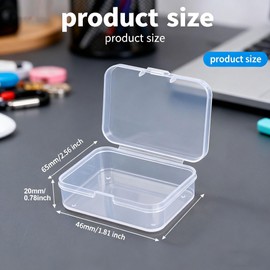 Nybrax 16PCS Plastic Containers with Lids Plastic Drawers Storage Drawers Square Empty Clear Plastics Storage Containers Box Case with Lids for Small Items and Other Craft Projects(6.5x4.6cm)