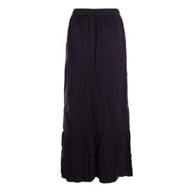 Vishes Alternative Clothing - Women's Floor Length Skirt Cotton A-line Casual Elastic Waist with Pockets, black