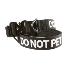 Tacticollar - DO NOT PET, 1.5 inch Nylon Collar for Medium and Large Dogs, Neoprene Padded Inside, Communicate Your Dogs Needs to Prevent Accidents (Black, Small)