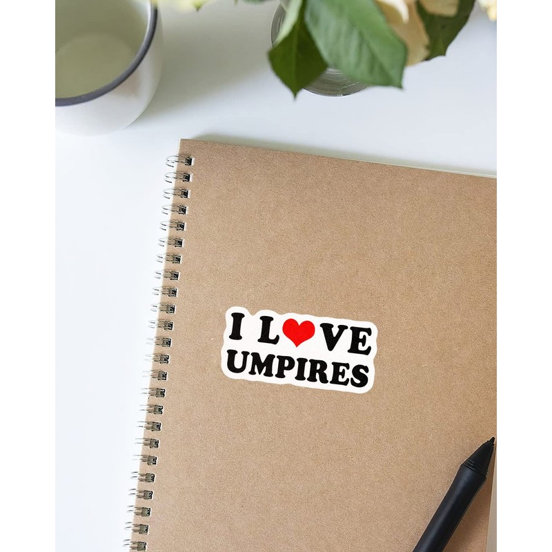 Saiki I Love Umpires Vinyl Sticker for Baseball Softball Catcher's