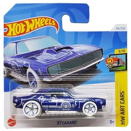 Hot Wheels - ´67 Camaro - HW Art Cars 3/10 - HTB74 - Short Card - Blue - GM - Mattel 2024 - 1:64
