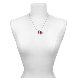 Delight Jewelry Silvertone I love Soccer - Red Heart Script Class of 2025 Dome Charm Necklace, 18"