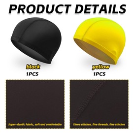 2 Pieces Turban Swim Cap, Elastic Fit Swim Cap, Ear Protection Waterproof Swim Cap, Hair Care Swim Cap, Non-Slip Swim Cap, Solid Color Soft Swim Cap, Suitable For Swimming And Hot Springs