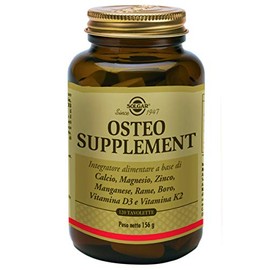 Solgar OSTEO SUPPLEMENT – Complesso per ossa e denti con Ca, Mg, D3, K2, Zn, Mn, Cu, Boro – 120 tavolette