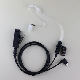 USB-C Covert Acoustic Tube Earpiece with PTT Button & in-Line Mic - Compatible with Teams, Zello, and Walkie Talkie Apps on Android/iOS Smartphones