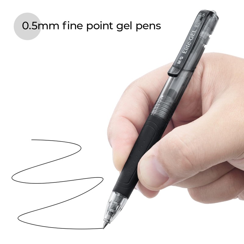 M&G Retractable Gel Pens, 0.5mm Fine Point, 8-Pack Colored Gel