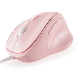 Micropack - mouse ergonómico con cable para computadora portátil, computadora y computadora, Ergo Mouse vertical con clics silenciosos, sensibilidad ajustable de hasta 3200 DPI, color rosa