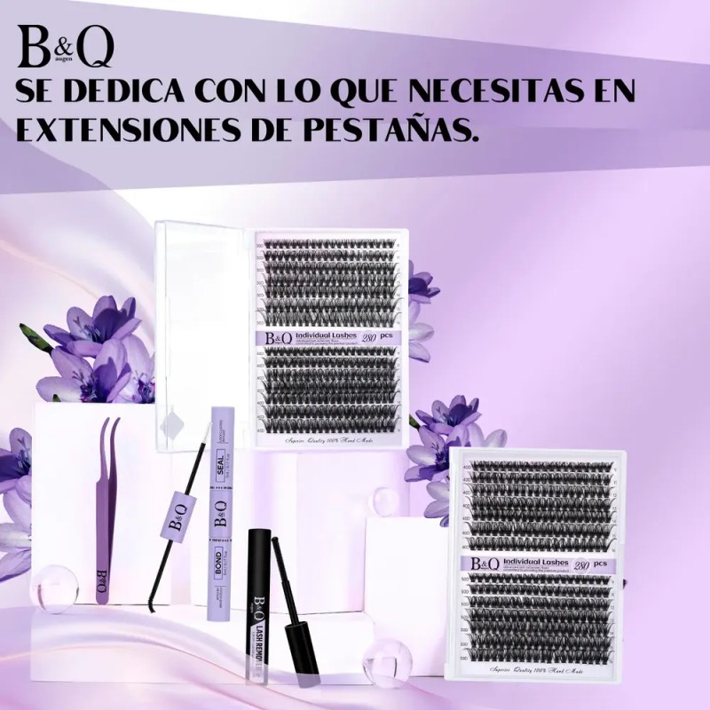 Kit De Extensiones De Pestañas 40d+50d Diy B&q Bq Lash
