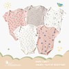 Baby Girls Short-Sleeve Bodysuit,100% Cotton 5 Pack of Baby Girls