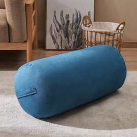 Topfinel Futon Storage Bag, Cushion Futon Storage Case, Futon Storage, Futon Clothes Case, Duvet Storage, Includes Handle, Lid, Round Blue (Diameter 13.8 x 28.7 inches (35 x 73 cm)
