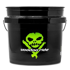 detailmate Voodoo Ride Wash Bucket 3.5 Gallons (12 L) Black with Detail Guardz Dirt Lock Wash Bucket Insert Black for Scratch-Free Hand Wash