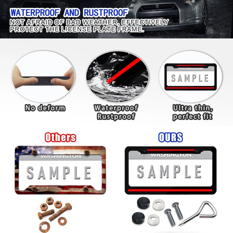JYMAOYI Set of 2 For Honda Metal Black Metal License
