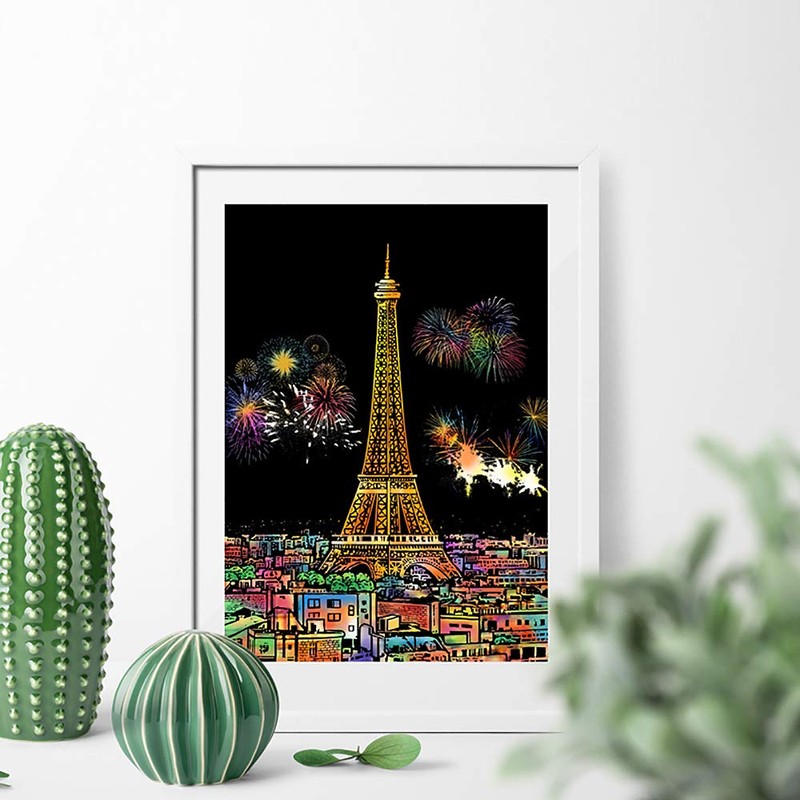 Rainbow Scratch Art Painting Paper (A4) for Adult & Kids,
