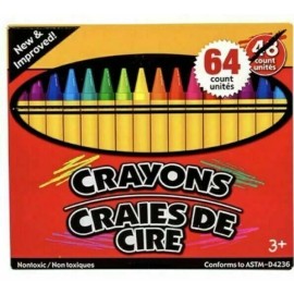 JOT NEW JOT 64 Count Crayons Craies de Cire with sharpener built into the box