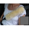 Sheepskin Seat Belt Strap Covers color anthracite grey