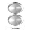 Pack of 2 Flat Stainless Steel Cat Bowls, 14 cm