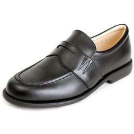 Kidcore CO1524 Loafer, Made in Japan, Genuine Leather, For Kids, Juniors, Easy to Wear, Unisex, 4E Wide,, Black
