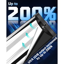 REPTI HOME T5 UVA UVB Reptile Light Combo Kit(100V-250V Wide Voltage), Reptile Light Fixture with UVB 10.0 Fluorescent Tube, 54W UVA UVB Lamp Bulb for Bearded Dragon Tortoise