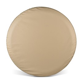 Spare Tire Cover, Beige Wheel Cover Waterproof PVC Leather Dust-Proof Universal Fit for Jeep, Trailer, RV, SUV and Camper (17 Inch)