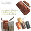 GLASS FROG Scissor Case, 3 Scissors, Genuine Leather, Hairdresser Trimmer,