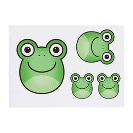 Azeeda 4 x 'Froschkopf' Temporäre Tattoos - Wasserfest, Hautfreundlich & Ungiftig · Transfers in Verschiedenen Größen (TO00007397)