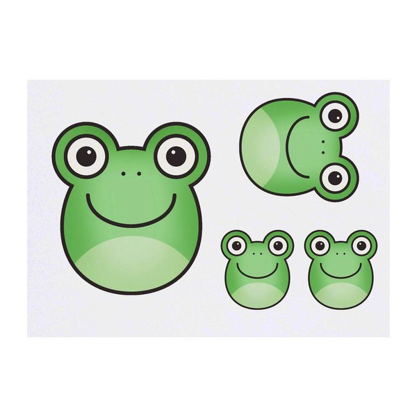Azeeda 4 x 'Froschkopf' Temporäre Tattoos - Wasserfest, Hautfreundlich &