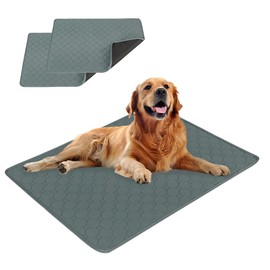 EASTLION Washable Dog Mat,Non-Slip Reusable Puppy Pads for Dogs,Super Absorbent Waterproof Dog Mat Pee Pads for Dogs for Indoor Outdoor Car Travel for Dogs,Cats(2 PCS 39.3x27.5 inch) L-Grey