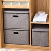 PRANDOM Large Collapsible Storage Bins with Lids [3-Pack] Linen/Cotton Blend