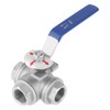 Female Thread T Ball Valve, Stainless Steel Sus304 Pipe T-Port