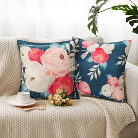 Aisybaklyn Cushion Cover, 40 x 40 cm, Outdoor Cushion, Weatherproof, Decorative Cushion, Waterproof Cushion Cover, Outdoor Cushion, Chair Cushion for Balcony, Garden, Sofa, Living Room, Bedroom,